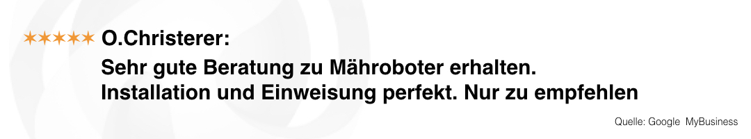 Google Rezension zur robotico Installation